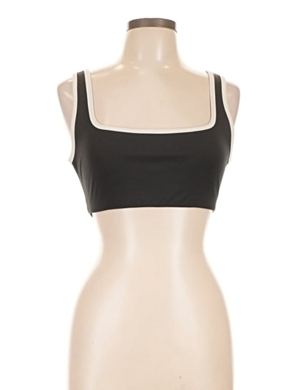 NWOT Reformation EcoMove Black Ivory Contrast Sports Bra Size L
